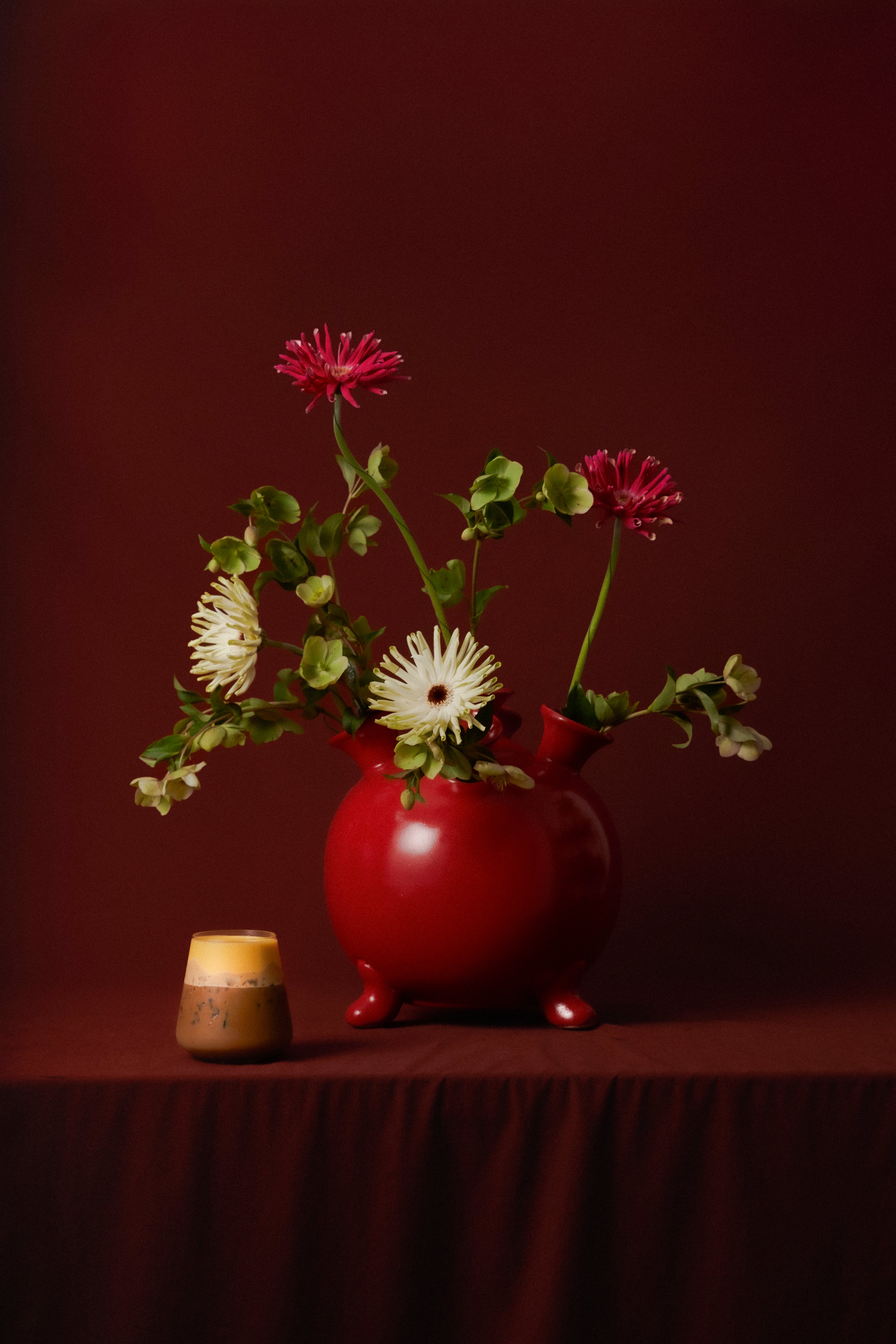 Vase tulipe rouge taille grand