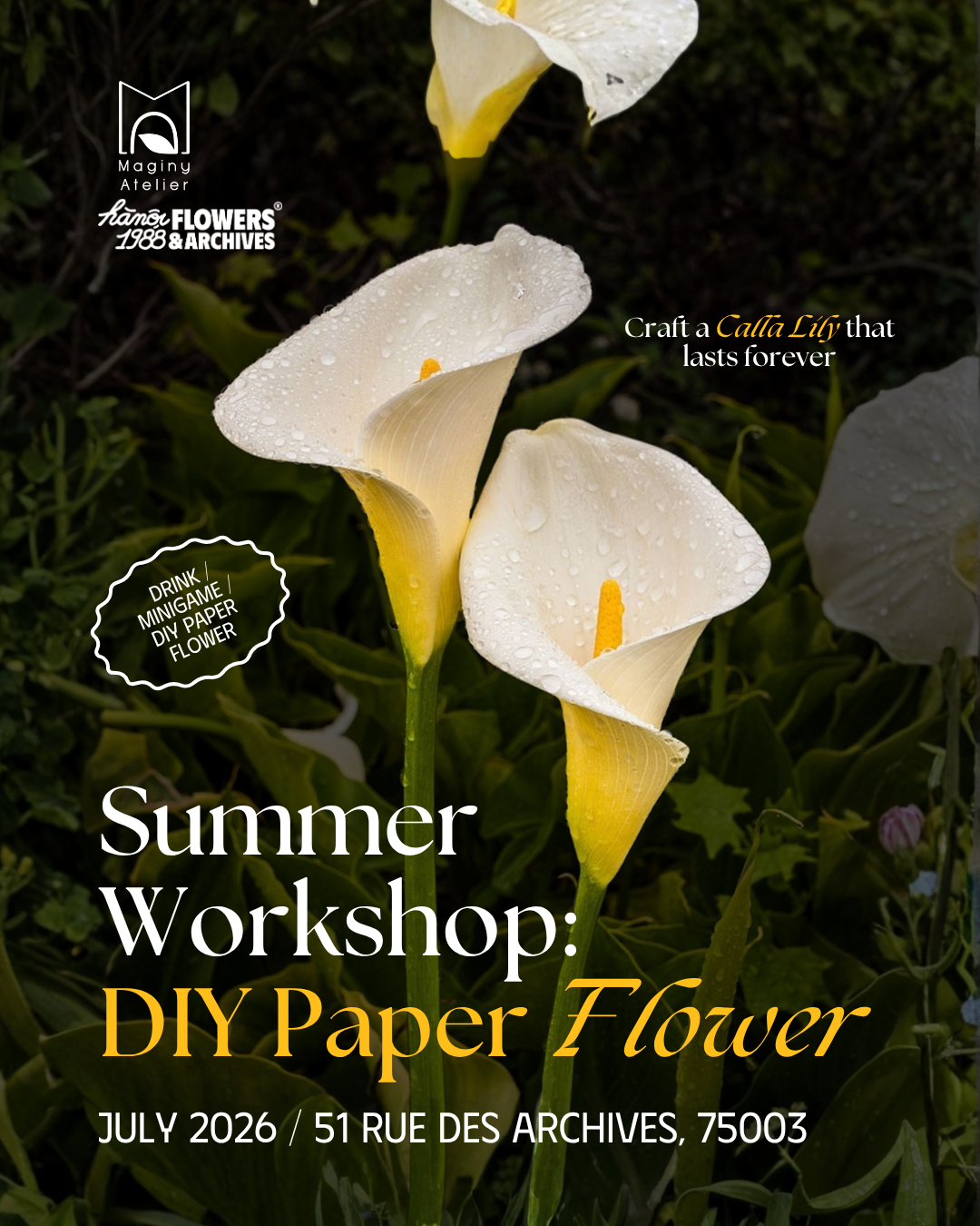 Summer Workshop: DIY Paper Calla Lily