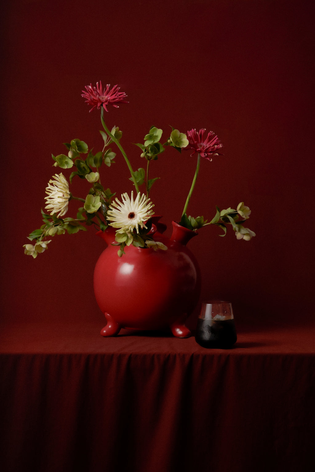 Vase tulipe rouge taille grand