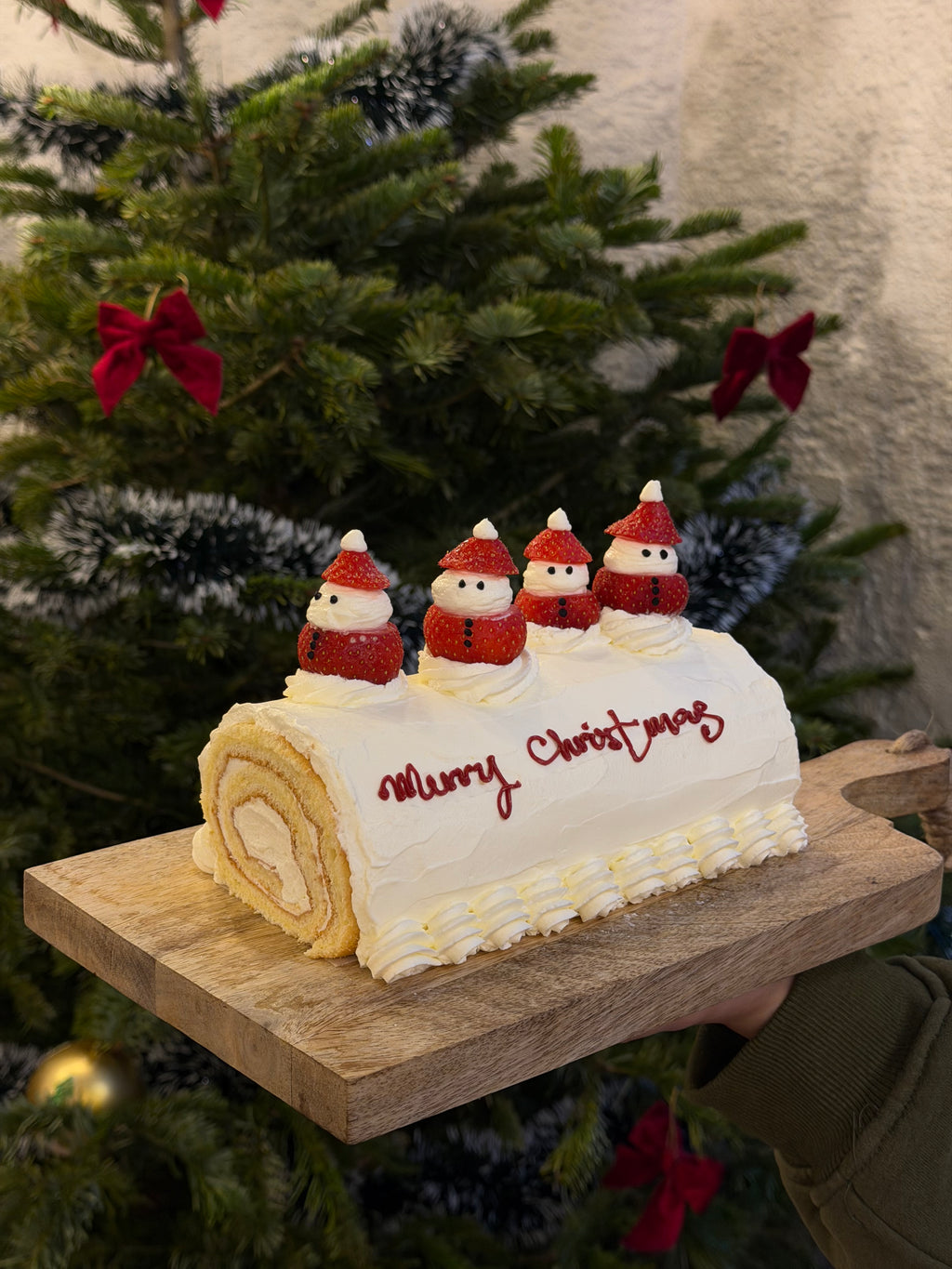 Bûche bonhomme fraise