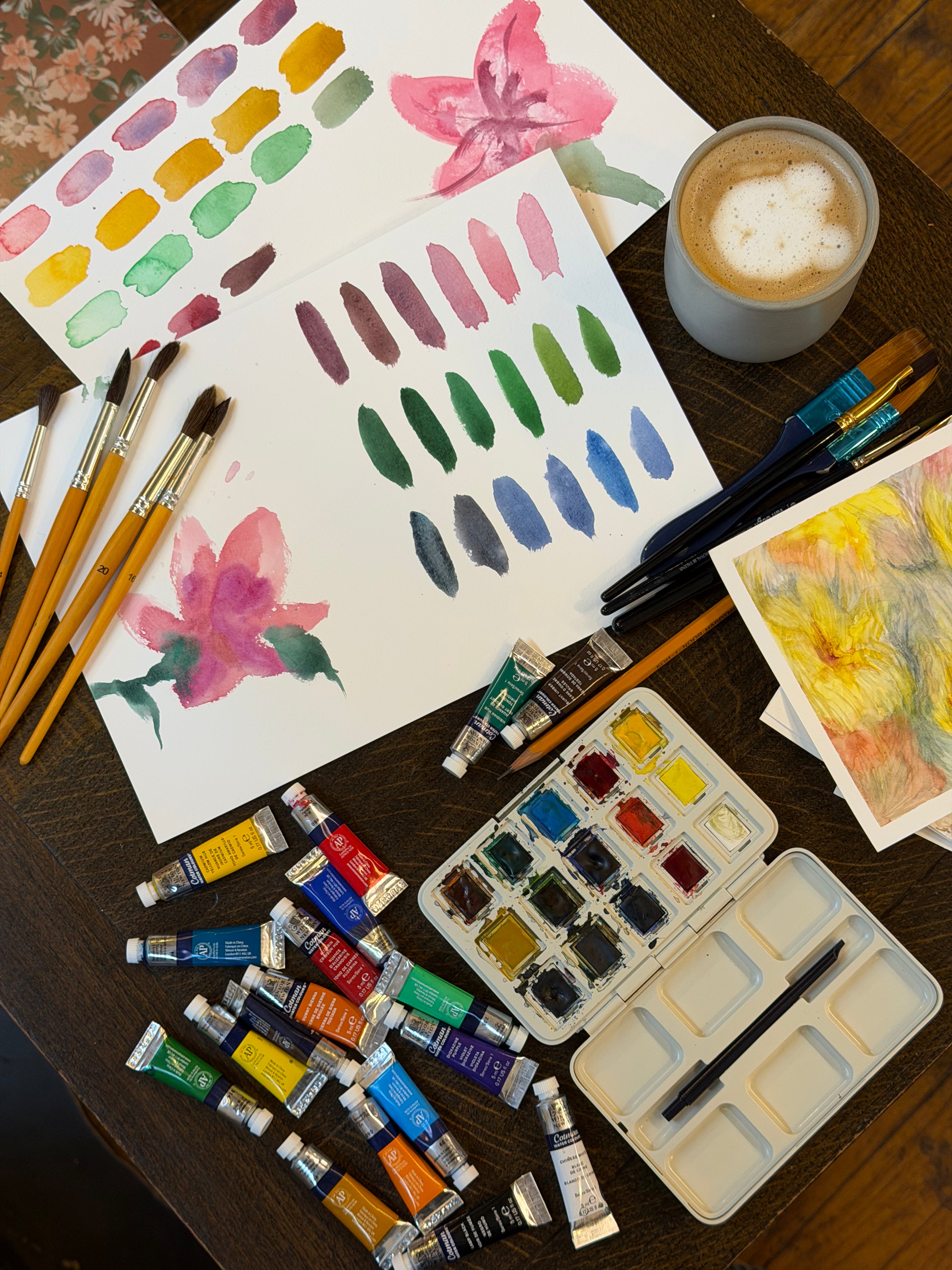 Atelier Aquarelle : Fleur et Céramique Vietnamienne